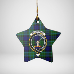 Clan MacCallum Modern Tartan Crest Star Ceramic Ornament DA61 MacCallum Modern Tartan Tartan Christmas   