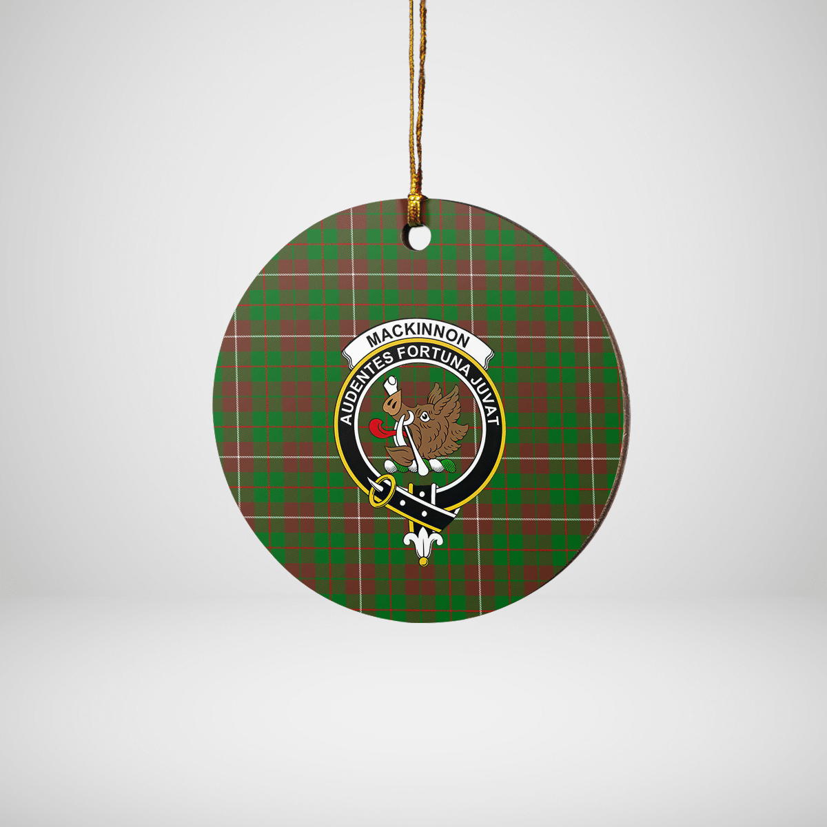 Clan MacKinnon Hunting Modern Tartan Crest Round Ceramic Ornament IT46 MacKinnon Hunting Modern Tartan Tartan Christmas   