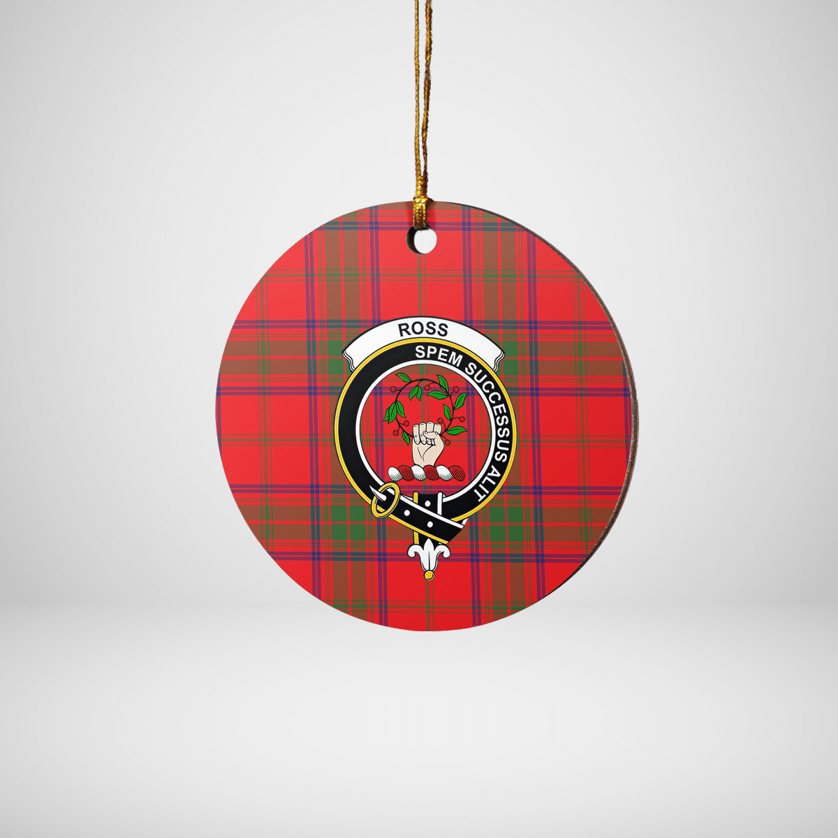 Clan Ross Modern Tartan Crest Round Ceramic Ornament QC29 Ross Modern Tartan Tartan Christmas   
