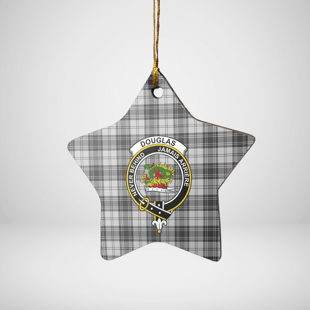 Clan Douglas Grey Modern Tartan Crest Star Ceramic Ornament RO27 Douglas Grey Modern Tartan Tartan Christmas   