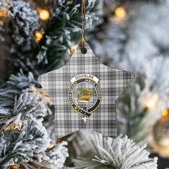 Clan Douglas Grey Modern Tartan Crest Star Ceramic Ornament RO27 Douglas Grey Modern Tartan Tartan Christmas   