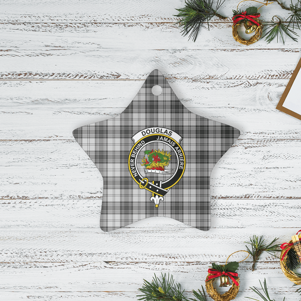 Clan Douglas Grey Modern Tartan Crest Star Ceramic Ornament RO27 Douglas Grey Modern Tartan Tartan Christmas   