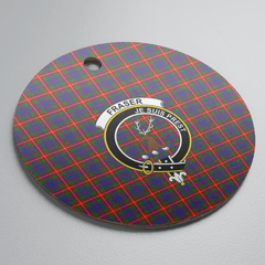 Clan Fraser of Lovat Tartan Crest Round Ceramic Ornament YA71 Fraser of Lovat Tartan Tartan Christmas   