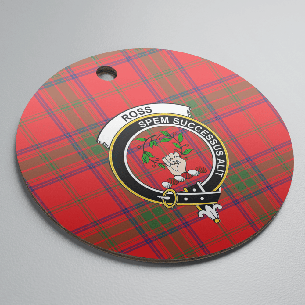 Clan Ross Modern Tartan Crest Round Ceramic Ornament QC29 Ross Modern Tartan Tartan Christmas   