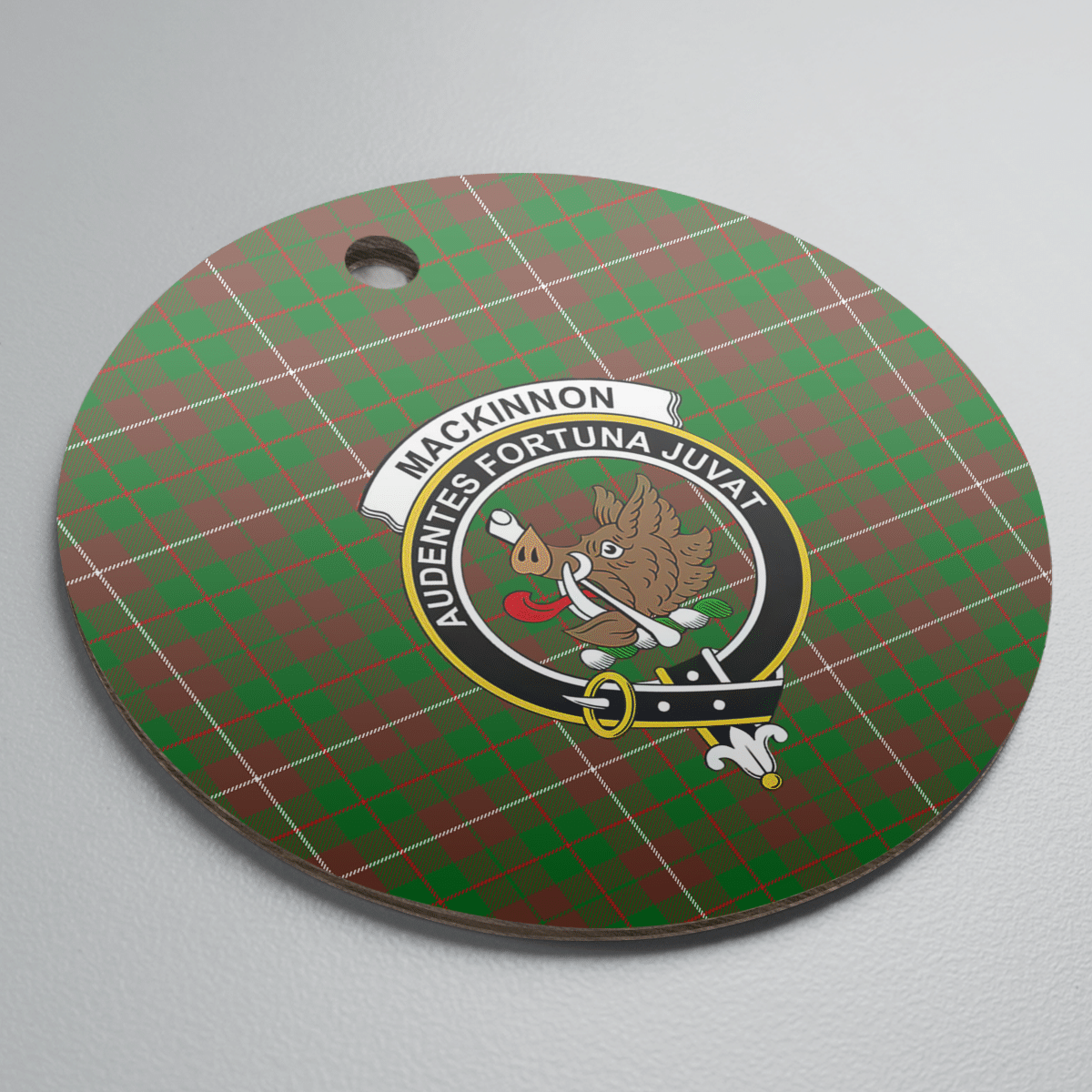 Clan MacKinnon Hunting Modern Tartan Crest Round Ceramic Ornament IT46 MacKinnon Hunting Modern Tartan Tartan Christmas   