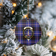 Clan Dunlop Modern Tartan Crest Round Ceramic Ornament EB36 Dunlop Modern Tartan Tartan Christmas   