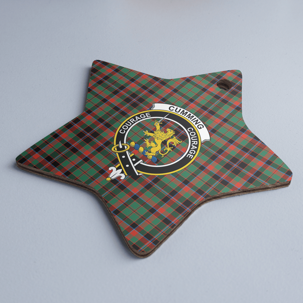 Clan Cumming Hunting Ancient Tartan Crest Star Ceramic Ornament DB41 Cumming Hunting Ancient Tartan Tartan Christmas   