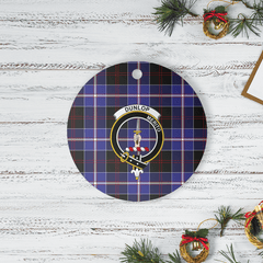 Clan Dunlop Modern Tartan Crest Round Ceramic Ornament EB36 Dunlop Modern Tartan Tartan Christmas   