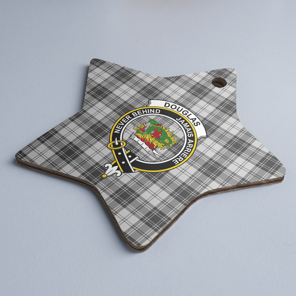 Clan Douglas Grey Modern Tartan Crest Star Ceramic Ornament RO27 Douglas Grey Modern Tartan Tartan Christmas   