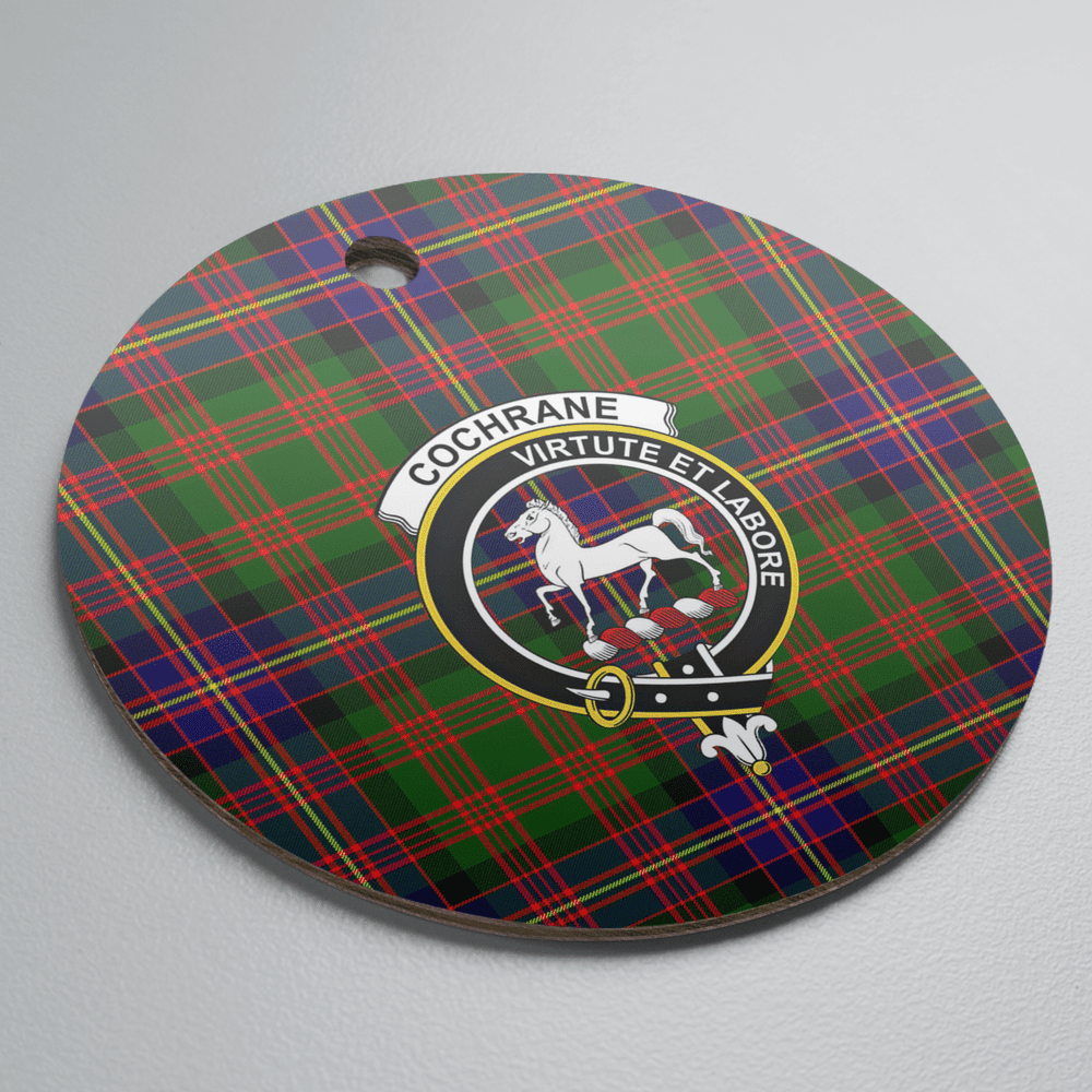 Clan Cochrane Modern Tartan Crest Round Ceramic Ornament ZA40 Cochrane Modern Tartan Tartan Christmas   
