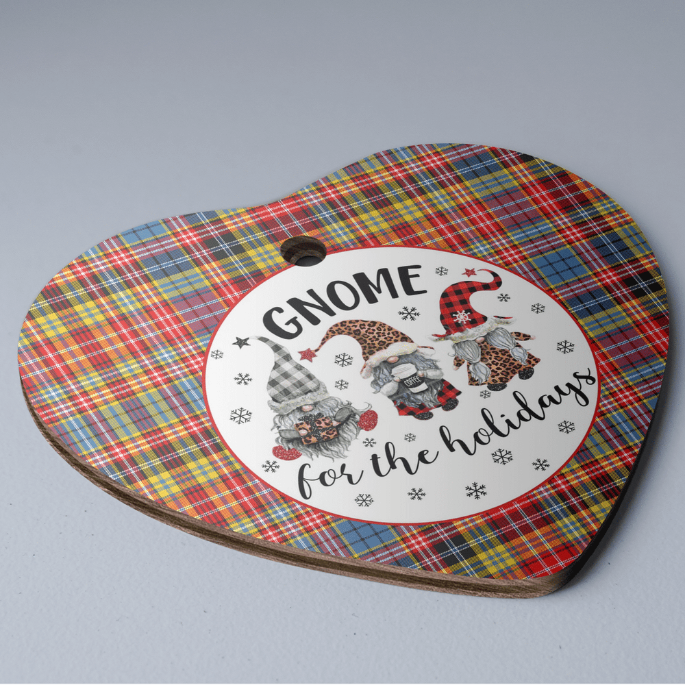 Clan Drummond of Strathallan Tartan Tartan Crest Gnome Heart Ceramic Ornament RD89 Drummond of Strathallan Tartan Tartan Christmas   