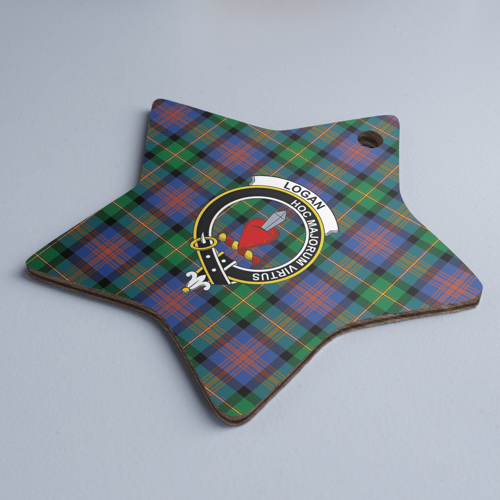 Clan Logan Ancient Tartan Crest Star Ceramic Ornament UX38 Logan Ancient Tartan Tartan Christmas   