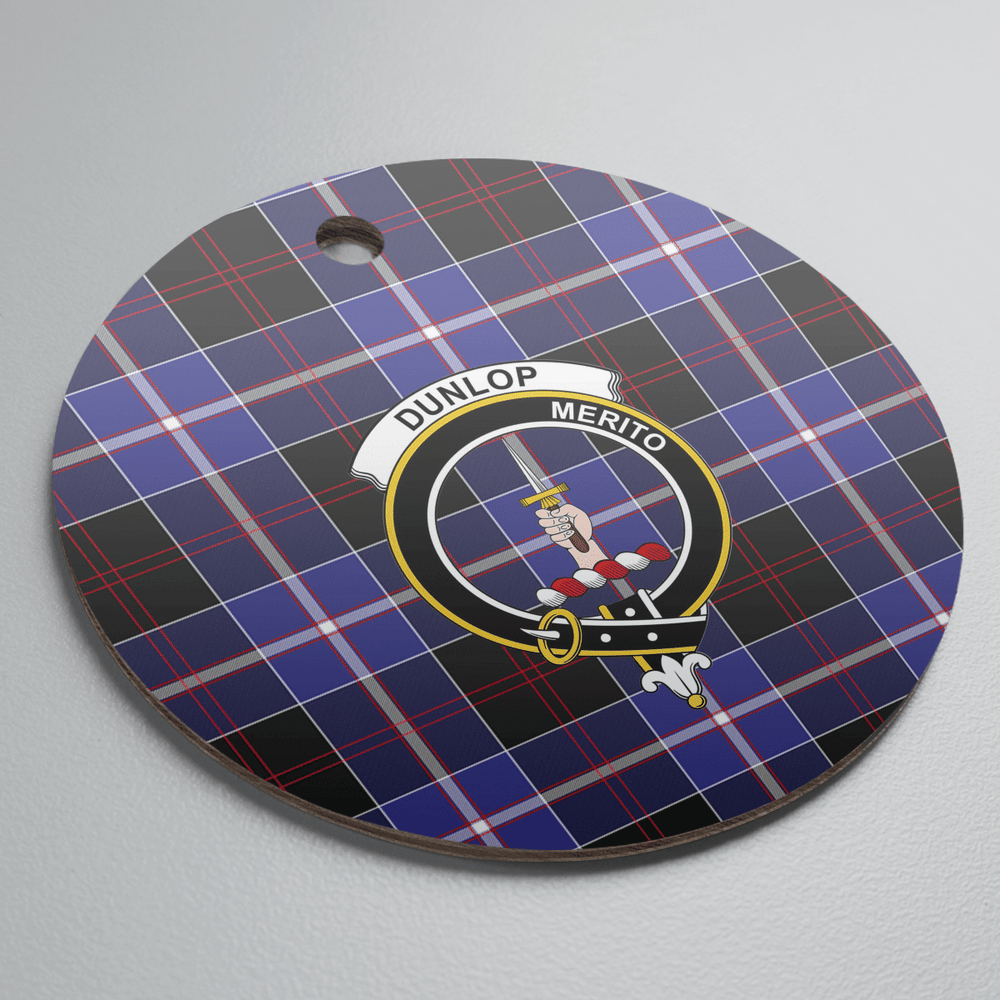 Clan Dunlop Modern Tartan Crest Round Ceramic Ornament EB36 Dunlop Modern Tartan Tartan Christmas   
