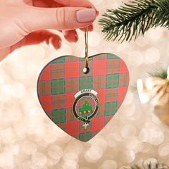 Clan Grant Ancient Tartan Crest Heart Ceramic Ornament BR87 Grant Ancient Tartan Tartan Christmas   