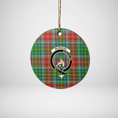 Clan Muirhead Tartan Crest Round Ceramic Ornament FS71 Muirhead Tartan Tartan Christmas   