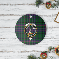 Clan Cooper Modern Tartan Crest Round Ceramic Ornament YY33 Cooper Modern Tartan Tartan Christmas   