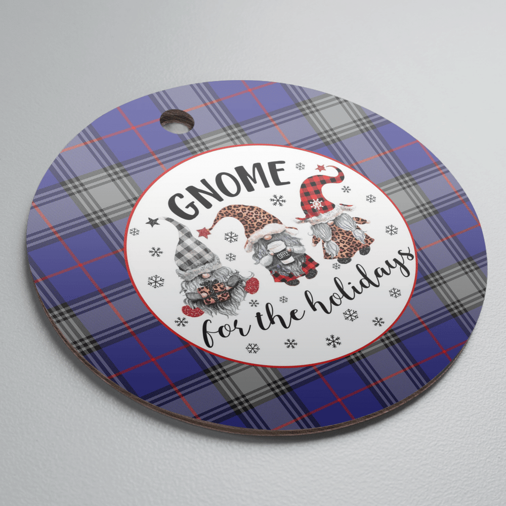 Clan Kinnaird Tartan Tartan Crest Gnome Round Ceramic Ornament CV97 Kinnaird Tartan Tartan Christmas   