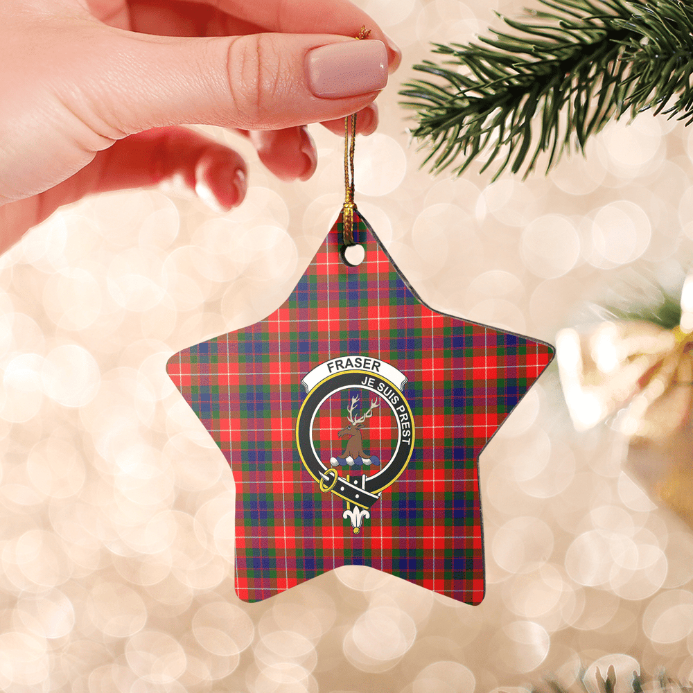 Clan Fraser Lovat Modern Tartan Crest Star Ceramic Ornament VK95 Fraser Lovat Modern Tartan Tartan Christmas   
