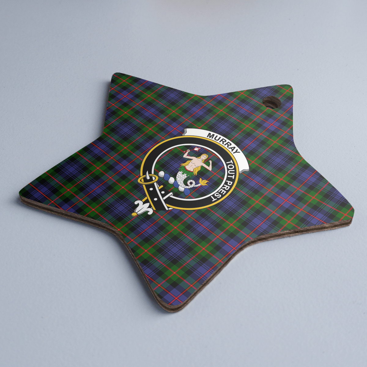 Clan Murray of Atholl Modern Tartan Crest Star Ceramic Ornament VZ98 Murray of Atholl Modern Tartan Tartan Christmas   
