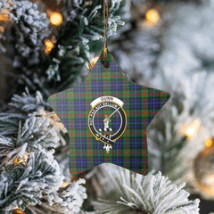 Clan Gunn Tartan Crest Star Ceramic Ornament BO85 Gunn Tartan Tartan Christmas   