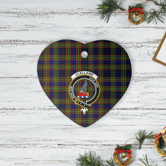 Clan Clelland Modern Tartan Crest Heart Ceramic Ornament LO25 Clelland Modern Tartan Tartan Christmas   