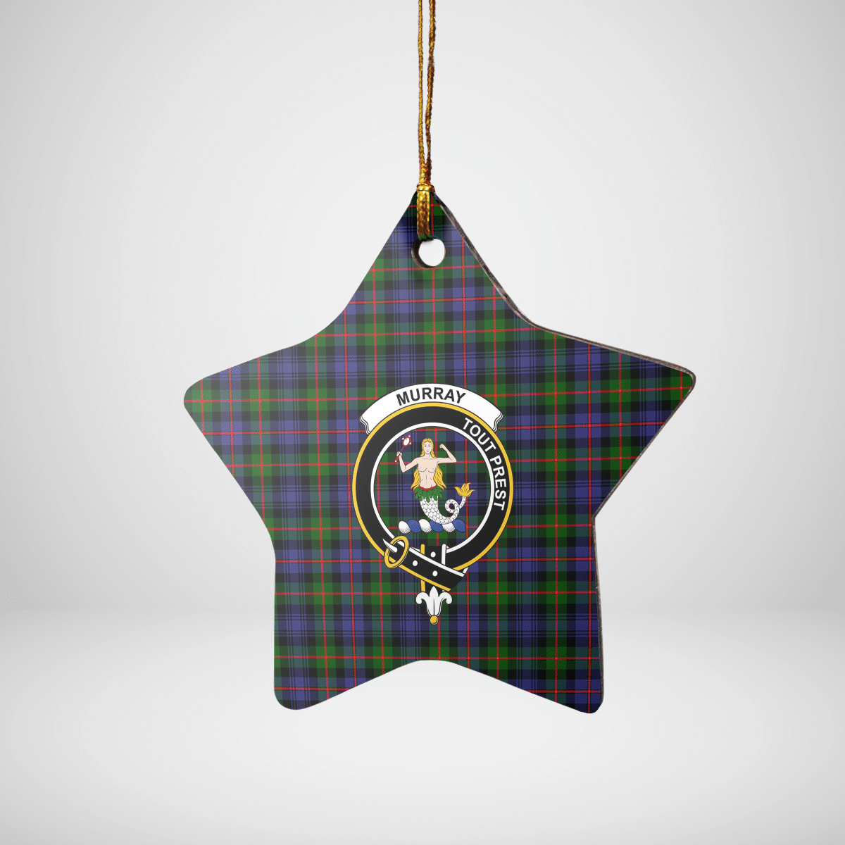 Clan Murray of Atholl Modern Tartan Crest Star Ceramic Ornament VZ98 Murray of Atholl Modern Tartan Tartan Christmas   