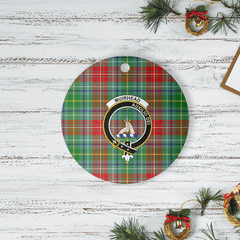 Clan Muirhead Tartan Crest Round Ceramic Ornament FS71 Muirhead Tartan Tartan Christmas   