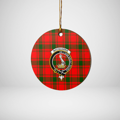 Clan MacQuarrie Modern Tartan Crest Round Ceramic Ornament XT24 MacQuarrie Modern Tartan Tartan Christmas   