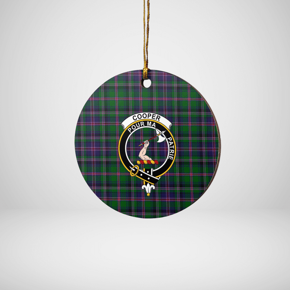 Clan Cooper Modern Tartan Crest Round Ceramic Ornament YY33 Cooper Modern Tartan Tartan Christmas   