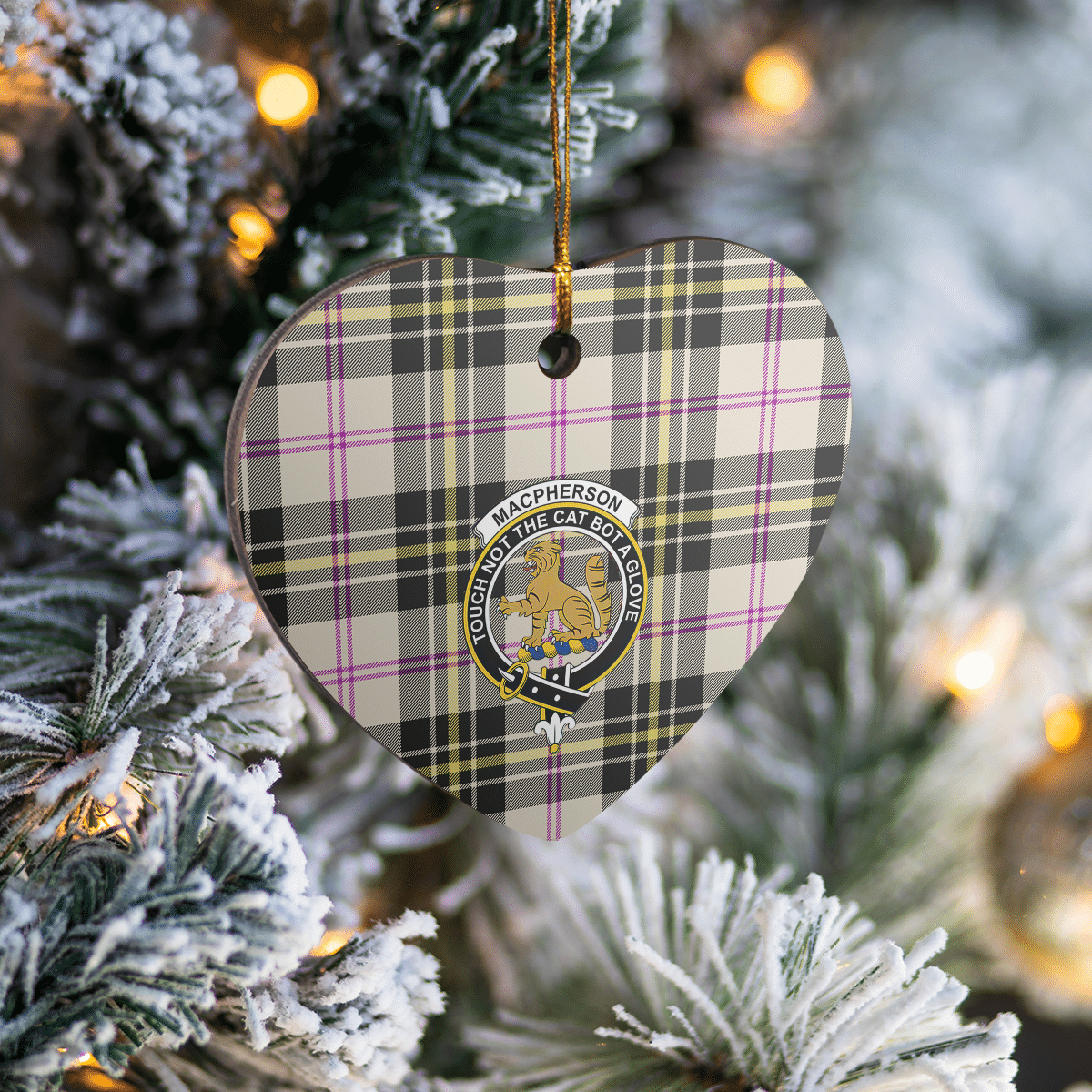 Clan MacPherson Dress Ancient Tartan Crest Heart Ceramic Ornament LE21 MacPherson Dress Ancient Tartan Tartan Christmas   