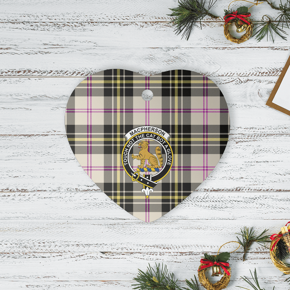 Clan MacPherson Dress Ancient Tartan Crest Heart Ceramic Ornament LE21 MacPherson Dress Ancient Tartan Tartan Christmas   