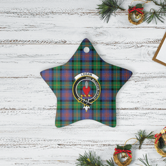 Clan Logan Ancient Tartan Crest Star Ceramic Ornament UX38 Logan Ancient Tartan Tartan Christmas   