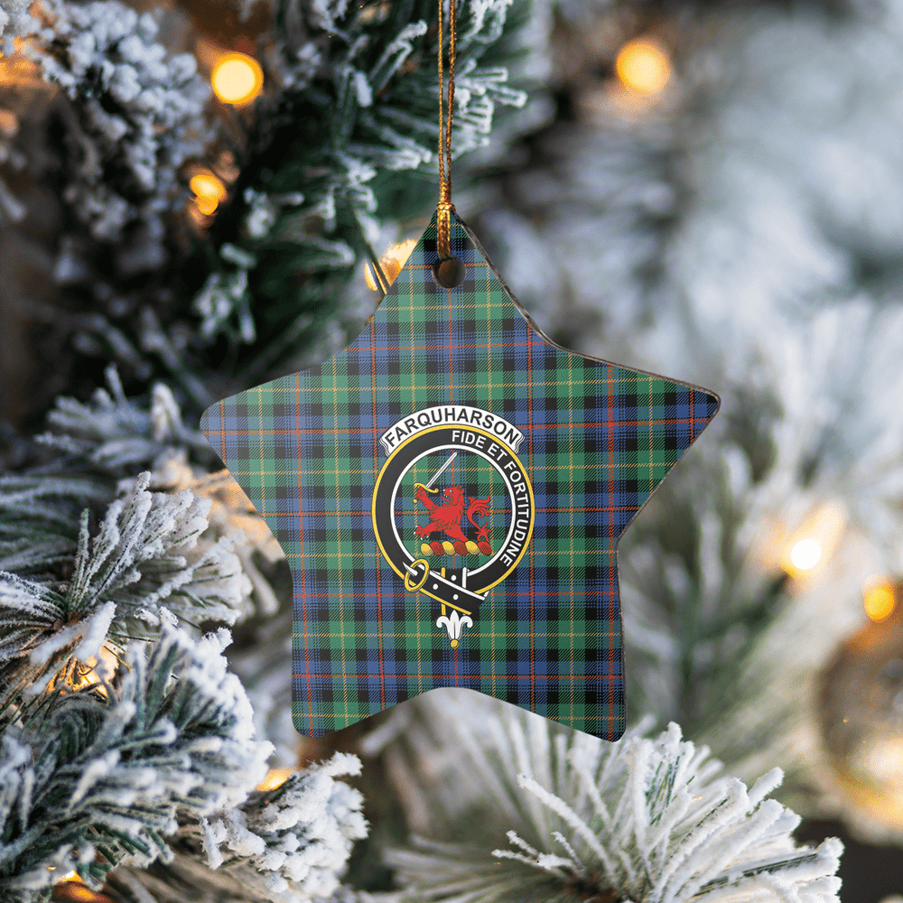 Clan Farquharson Ancient Tartan Crest Star Ceramic Ornament UN74 Farquharson Ancient Tartan Tartan Christmas   