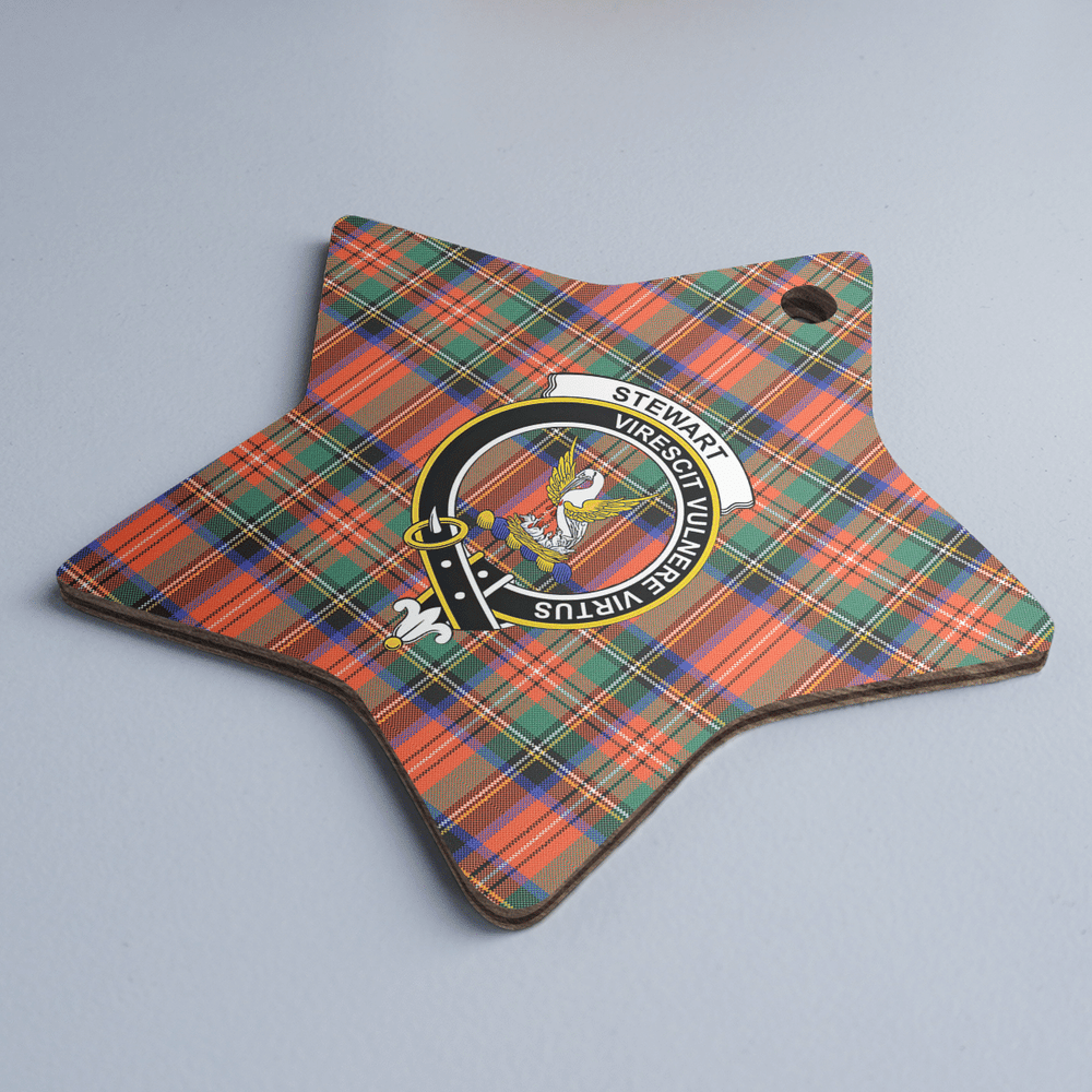 Clan Stewart Royal Ancient Tartan Crest Star Ceramic Ornament GT13 Stewart Royal Ancient Tartan Tartan Christmas   