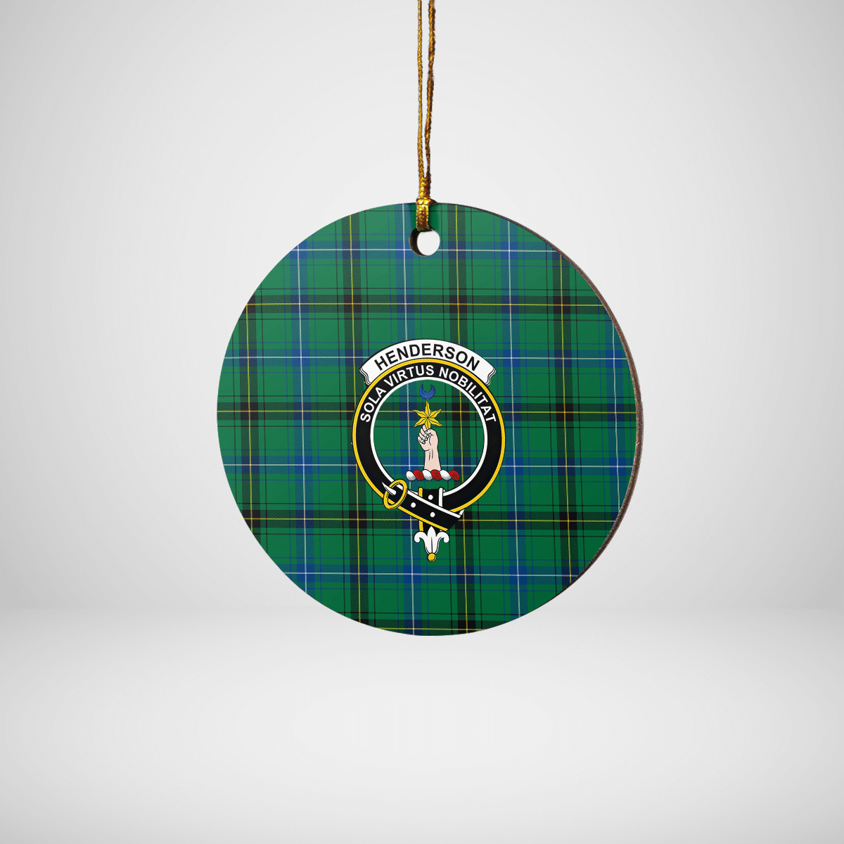 Clan Henderson Ancient Tartan Crest Round Ceramic Ornament NS99 Henderson Ancient Tartan Tartan Christmas   