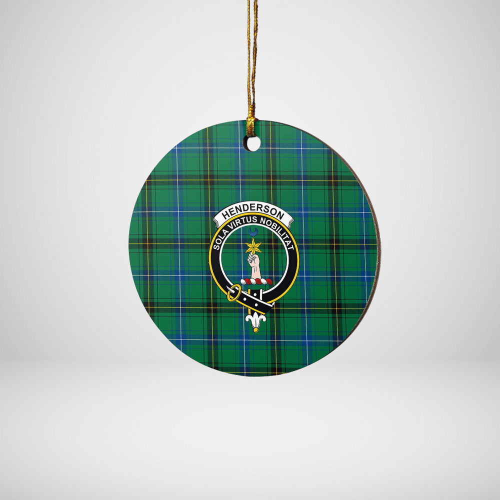 Clan Henderson Ancient Tartan Crest Round Ceramic Ornament NS99 Henderson Ancient Tartan Tartan Christmas   