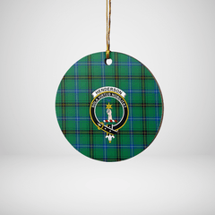 Clan Henderson Ancient Tartan Crest Round Ceramic Ornament NS99 Henderson Ancient Tartan Tartan Christmas   