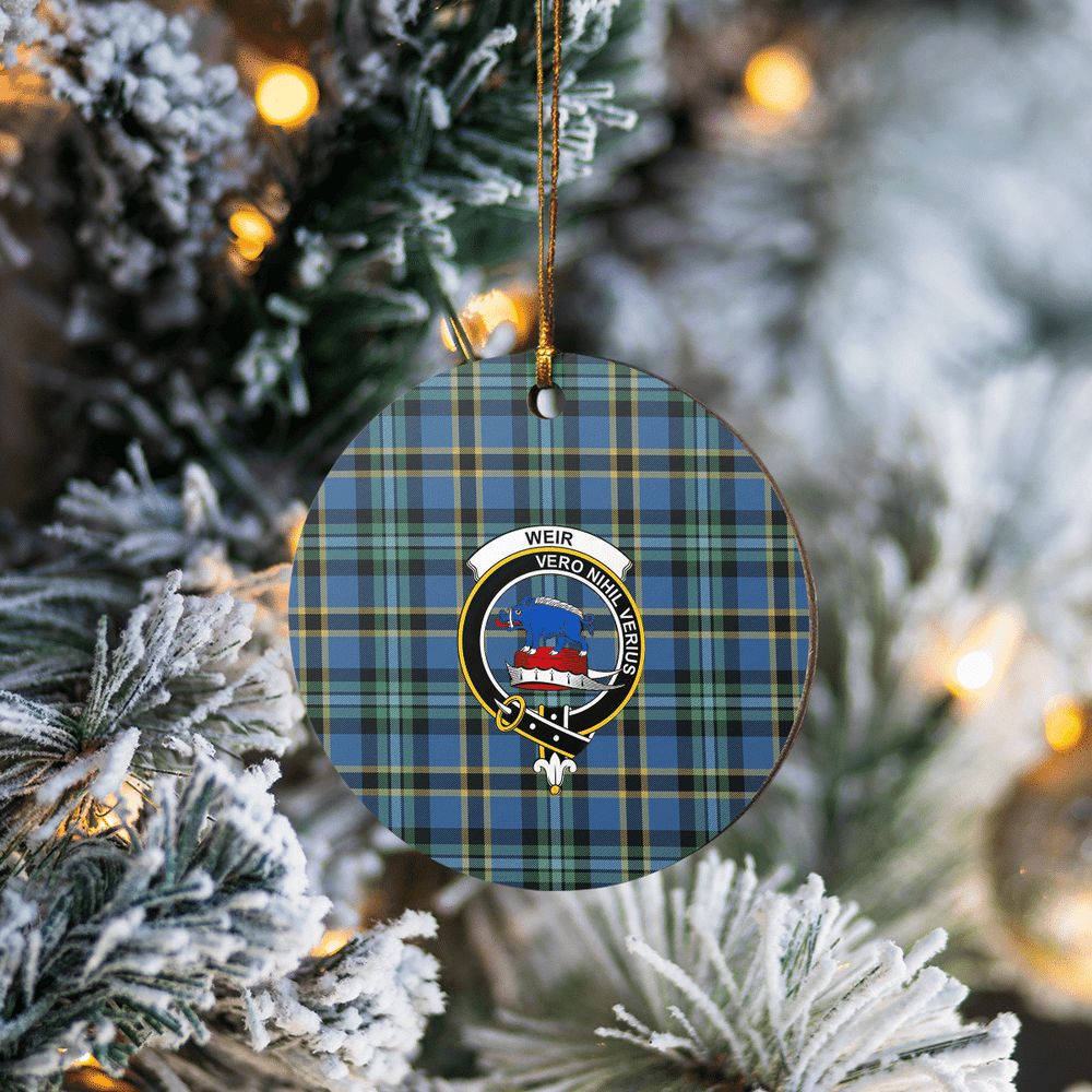 Clan Weir Ancient Tartan Crest Round Ceramic Ornament SE74 Weir Ancient Tartan Tartan Christmas   