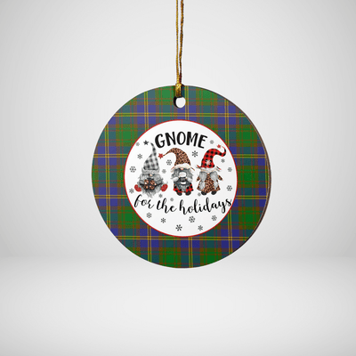 Clan Strange of Balkaskie Tartan Tartan Crest Gnome Round Ceramic Ornament