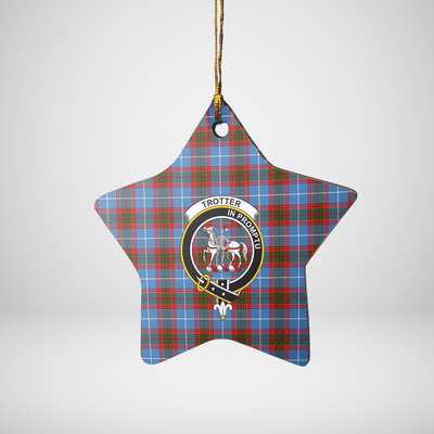 Clan Trotter Tartan Crest Star Ceramic Ornament WF71