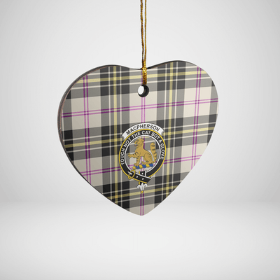 Clan MacPherson Dress Ancient Tartan Crest Heart Ceramic Ornament