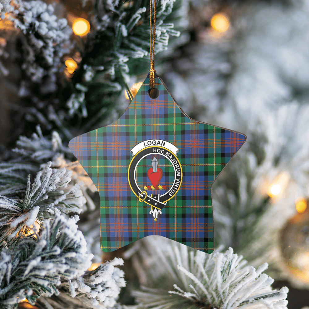 Clan Logan Ancient Tartan Crest Star Ceramic Ornament UX38 Logan Ancient Tartan Tartan Christmas   