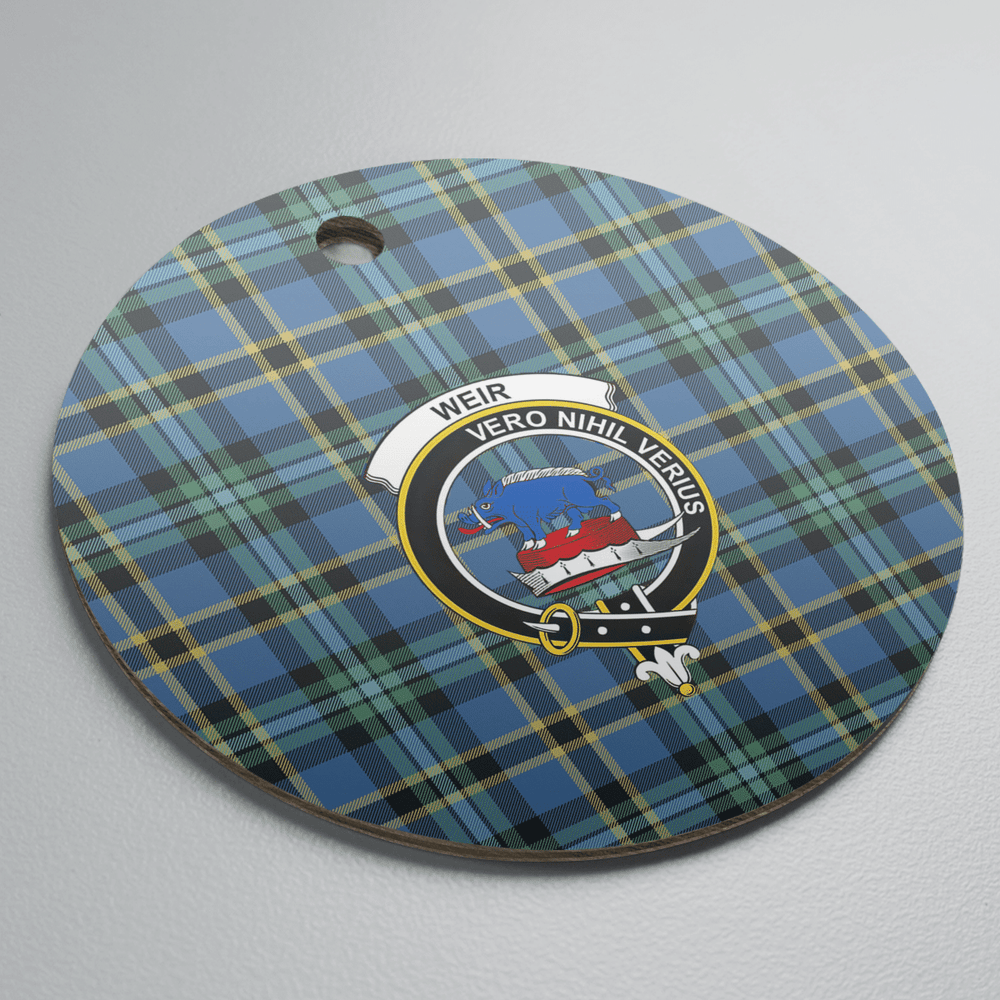 Clan Weir Ancient Tartan Crest Round Ceramic Ornament SE74 Weir Ancient Tartan Tartan Christmas   