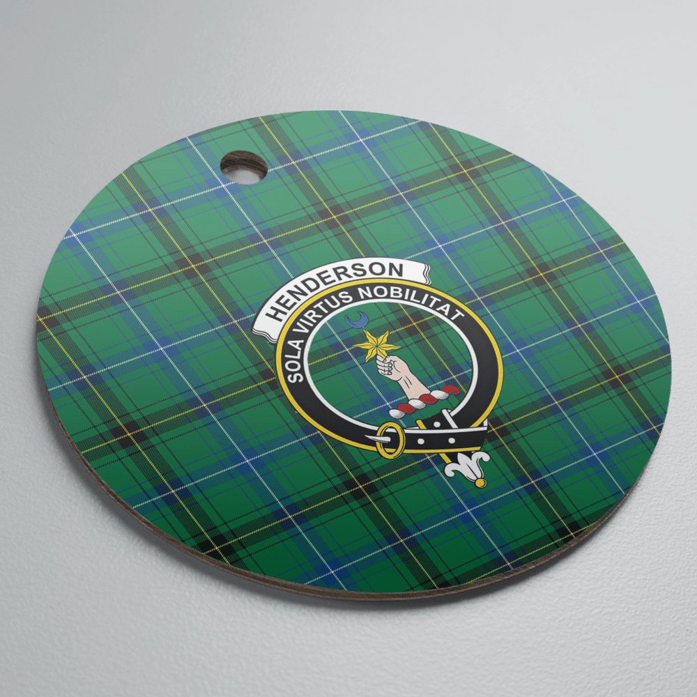 Clan Henderson Ancient Tartan Crest Round Ceramic Ornament NS99 Henderson Ancient Tartan Tartan Christmas   
