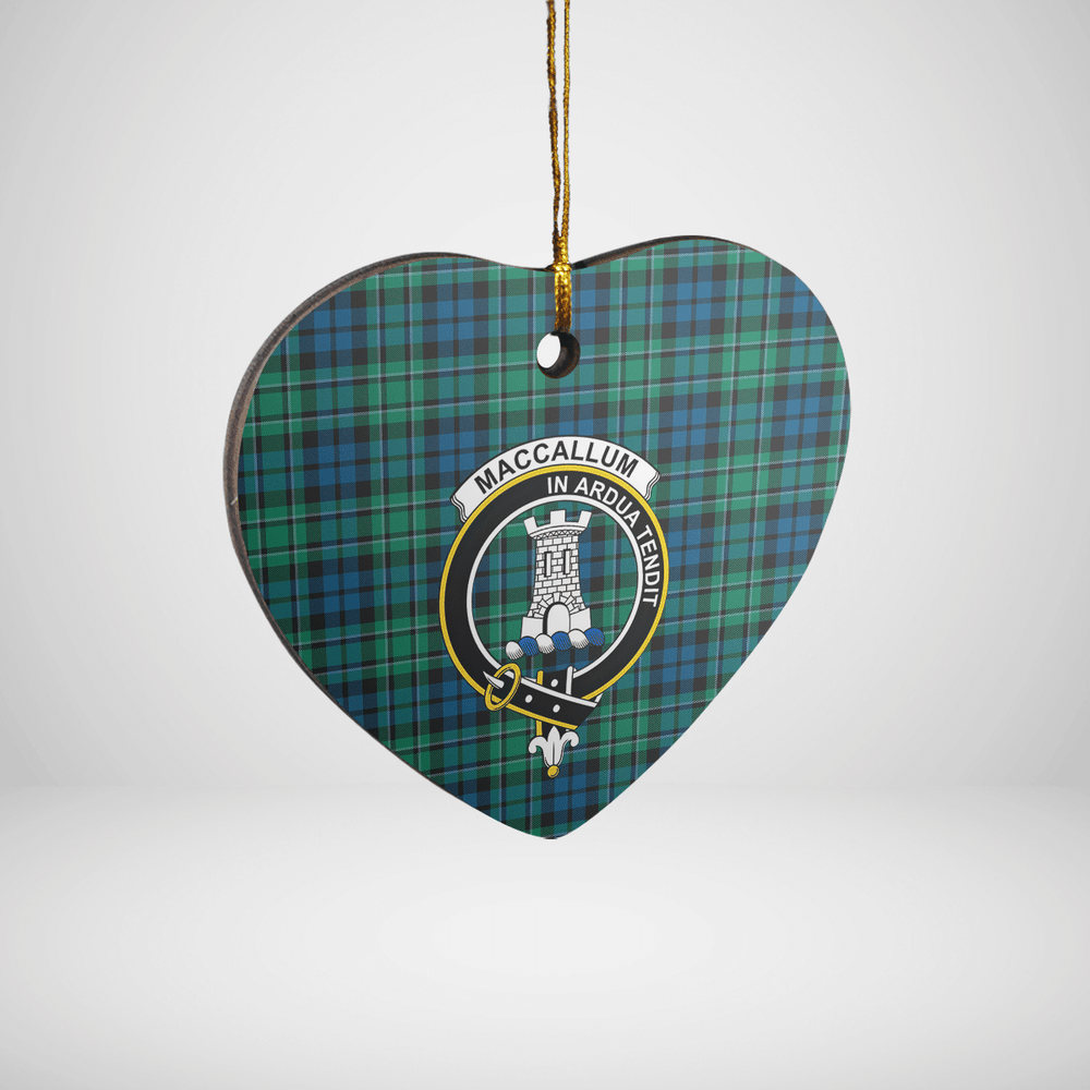 Clan MacCallum Ancient Tartan Crest Heart Ceramic Ornament MH75 MacCallum Ancient Tartan Tartan Christmas   