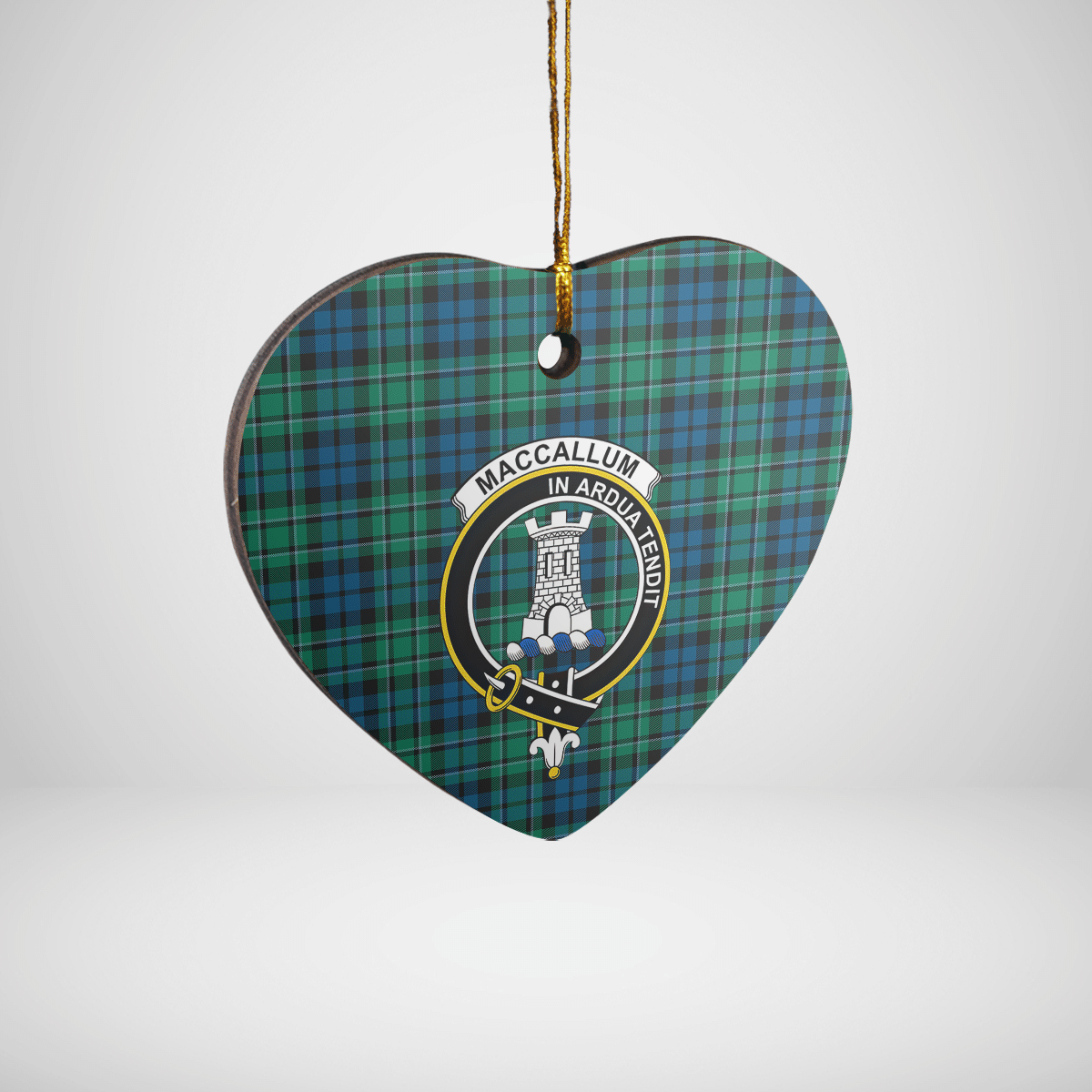 Clan MacCallum Ancient Tartan Crest Heart Ceramic Ornament MH75 MacCallum Ancient Tartan Tartan Christmas   