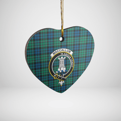 Clan MacCallum Ancient Tartan Crest Heart Ceramic Ornament MH75 MacCallum Ancient Tartan Tartan Christmas   