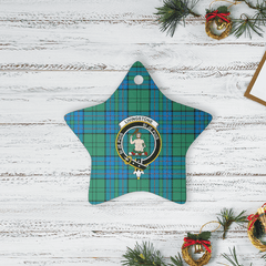 Clan Lockhart Tartan Crest Star Ceramic Ornament KG48 Lockhart Tartan Tartan Christmas   