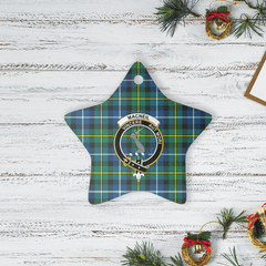 Clan MacNeill of Barra Ancient Tartan Crest Star Ceramic Ornament DP43 MacNeill of Barra Ancient Tartan Tartan Christmas   