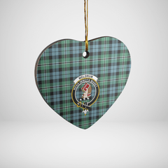 Clan Melville Tartan Crest Heart Ceramic Ornament SJ77 Melville Tartan Tartan Christmas   